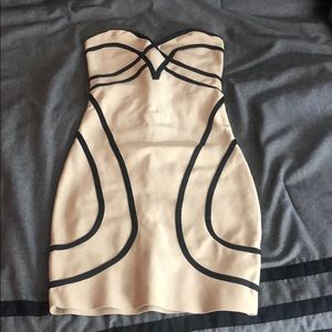 Gold and black bandage dress